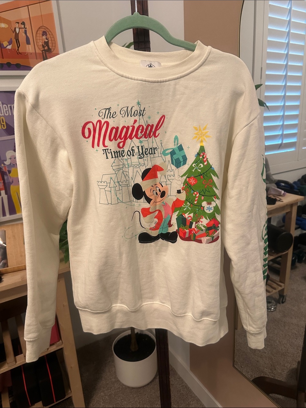 Disney Parks Cream Holiday Sweatshirt